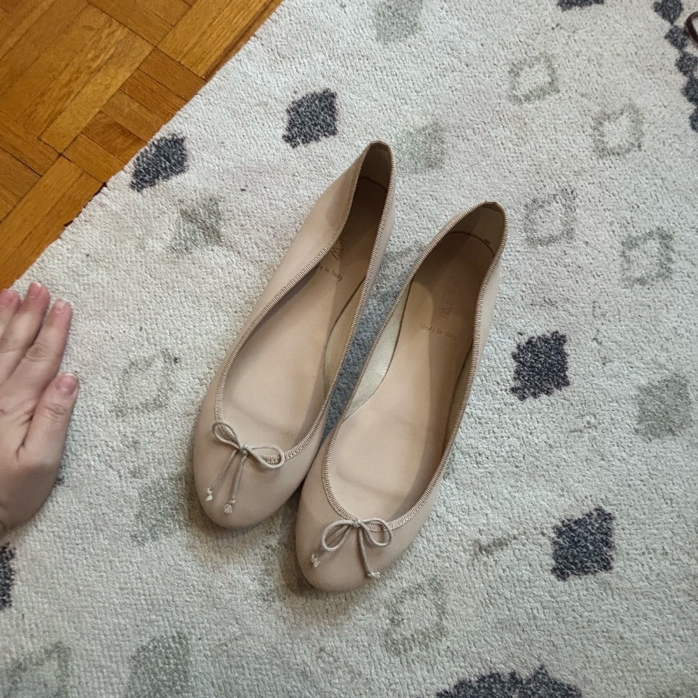 Perfect blush leather Jcrew ballet flats with box